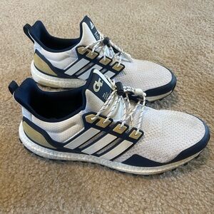 Georgia Tech Adidas White and Blue Athletic Shoes with Mesh Upper